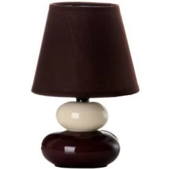 Unimasa Lampes à Poser Lampe Galet Céramique Marron Et Crème -Luminaires Ventes lampe galet ceramique marron et creme 2