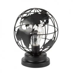Maisons Du Monde Guirlandes Et Décorations Lumineuses Lampe Globe En Métal Noir Ajouré Avec Ampoule LED