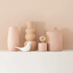 Maisons Du Monde Guirlandes Et Décorations Lumineuses Lampe Globe En Verre Et Argile Rose H16 -Luminaires Ventes lampe globe en verre et argile rose h16 1000 5 34 210159 2