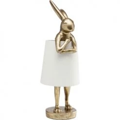 Kare Design Lampes à Poser Lampe Lapin En Polyrésine Dorée Et Abat-jour En Lin Beige H68 -Luminaires Ventes lampe lapin en polyresine doree et abat jour en lin beige h68 4