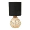 Decoratie Lampes à Poser Lampe Rotin Fine Abat-jour Noir -Luminaires Ventes lampe rotin fine abat jour noir