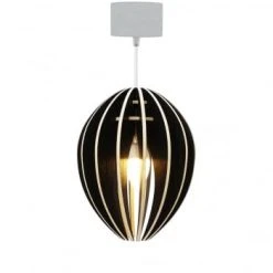 Gone's Suspensions Lampe Suspension Bois Et Béton Chêne Naturel Cordon Noir -Luminaires Ventes lampe suspension bois et beton frene teinte noir cordon blanc