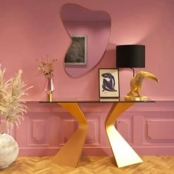 Kare Design Lampes à Poser Lampe Toucan En Polyrésine Dorée Et Abat-jour Noir -Luminaires Ventes lampe toucan en polyresine doree et abat jour noir 2