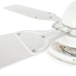 QAZQA Plafonnier Ventilateur Lampe Ventilateur En Acier Blanc -Luminaires Ventes lampe ventilateur en acier blanc 5