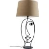 Kare Design Lampes à Poser Lampe Visage En Acier Et Abat-jour En Coton Marron -Luminaires Ventes lampe visage en acier et abat jour en coton marron