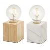 Wadiga Lampes à Poser Lampes Bois Et Marbre - Lot De 2