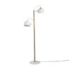 DIZY Design Lampadaires Luminaire à Poser Avec 2 Abat-jours En Chêne Et Métal Blanc -Luminaires Ventes luminaire a poser avec 2 abat jours en chene et metal blanc