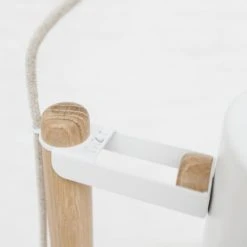 DIZY Design Lampadaires Luminaire à Poser Avec 2 Abat-jours En Chêne Et Métal Blanc -Luminaires Ventes luminaire a poser avec 2 abat jours en chene et metal blanc 2