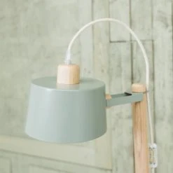 DIZY Design Lampadaires Luminaire à Poser Chêne Et Métal Vert -Luminaires Ventes luminaire a poser chene et metal vert 6