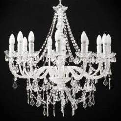 Maisons Du Monde Lustres Lustre à Pampilles En Métal Blanc D75 -Luminaires Ventes lustre a pampilles en metal blanc d75 1000 10 10 117803 14