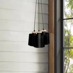 Tosel Lustres Lustre Acier Noir -Luminaires Ventes lustre acier noir 3