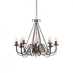 QAZQA Lustres Lustre En Acier Brun Rouille