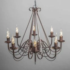 QAZQA Lustres Lustre En Acier Brun Rouille -Luminaires Ventes lustre en acier brun rouille 5