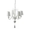 Maisons Du Monde Suspensions Enfant Lustre En Métal Blanc Effet Vieilli Et Pompon Cœur -Luminaires Ventes lustre en metal blanc effet vieilli et pompon coeur 1000 10 5 150885 0