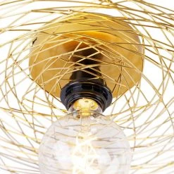 QAZQA Suspensions Plafonnier En Acier Doré/laiton -Luminaires Ventes plafonnier en acier dore laiton 4