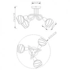 Globo Suspensions Plafonnier En Métal Argente -Luminaires Ventes plafonnier en metal argente 6