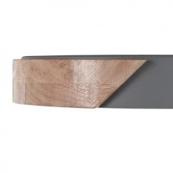 Beliani Suspensions Plafonnier En Métal LED ⌀ 31 Cm Gris Et Bois Clair -Luminaires Ventes plafonnier en metal led 31 cm gris et bois clair 4