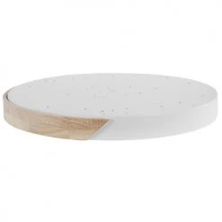 Beliani Suspensions Plafonnier En Métal LED ⌀ 51 Cm Blanc Et Bois Clair -Luminaires Ventes plafonnier en metal led 51 cm blanc et bois clair 3