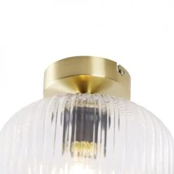 QAZQA Suspensions Plafonnier En Verre Doré/laiton -Luminaires Ventes plafonnier en verre dore laiton 11