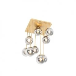 QAZQA Suspensions Plafonnier En Verre Doré/laiton -Luminaires Ventes plafonnier en verre dore laiton 2