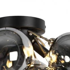 QAZQA Suspensions Plafonnier En Verre Noir -Luminaires Ventes plafonnier en verre noir 16