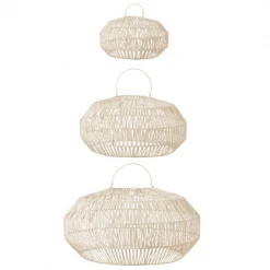 Meubles & Design Suspensions Set De 3 Abat Jour En Rotin Blanc -Luminaires Ventes set de 3 abat jour en rotin blanc 2