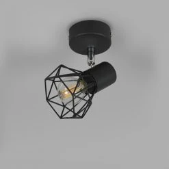 QAZQA Appliques Murales Et Spots Spot Murale En Acier Noir -Luminaires Ventes spot murale en acier noir 2