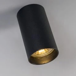 QAZQA Appliques Murales Et Spots Spot Plafond En Acier Noir -Luminaires Ventes spot plafond en acier noir 22