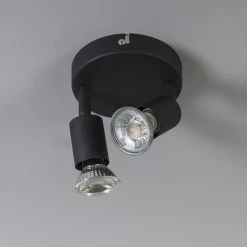 QAZQA Appliques Murales Et Spots Spot Plafond En Acier Noir -Luminaires Ventes spot plafond en acier noir 8