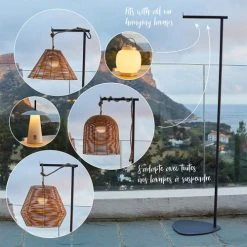 LUMISKY Lampadaires Support De Lampe Métal Gris 41CM -Luminaires Ventes support de lampe metal gris 41cm 4