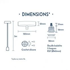 Hoopzi Suspensions Suspension 1 Fil électrique En Tissu Rouge 3m -Luminaires Ventes suspension 1 fil electrique en tissu rouge 3m 2