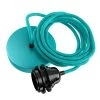 Hoopzi Suspensions Suspension 1 Fil électrique En Tissu Turquoise 2,5m Douille Noire -Luminaires Ventes suspension 1 fil electrique en tissu turquoise 2 5m douille noire