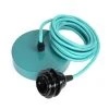 Hoopzi Suspensions Suspension 1 Fil électrique En Tissu Turquoise 3m -Luminaires Ventes suspension 1 fil electrique en tissu turquoise 3m