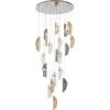 Kare Design Suspensions Suspension 21 Feuilles En Verre Et Acier -Luminaires Ventes suspension 21 feuilles en verre et acier