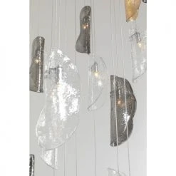 Kare Design Suspensions Suspension 21 Feuilles En Verre Et Acier -Luminaires Ventes suspension 21 feuilles en verre et acier 2