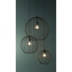 Maisons Du Monde Suspensions Suspension 3 Globes Filaires Noirs -Luminaires Ventes suspension 3 globes filaires noirs 1000 15 3 177410 7