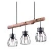 Rendez Vous Déco Suspensions Suspension 3 Lampes En Bois D'eucalyptus Et Métal Noir -Luminaires Ventes suspension 3 lampes en bois d eucalyptus et metal noir