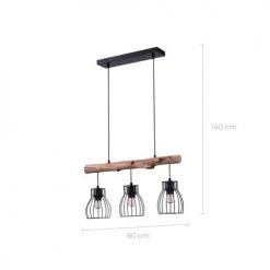Rendez Vous Déco Suspensions Suspension 3 Lampes En Bois D'eucalyptus Et Métal Noir -Luminaires Ventes suspension 3 lampes en bois d eucalyptus et metal noir 3