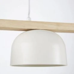 Maisons Du Monde Suspensions Suspension 4 Abat-jours En Métal Blanc Et Frêne -Luminaires Ventes suspension 4 abat jours en metal blanc et frene 1000 9 8 210707 2