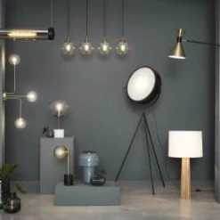 Maisons Du Monde Suspensions Suspension 4 Abat-jours En Verre Et En Métal Doré -Luminaires Ventes suspension 4 abat jours en verre et en metal dore 1000 11 15 210386 3