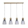 Maisons Du Monde Suspensions Suspension 4 Abat-jours En Verre Fumé Et Support En Bois De Manguier -Luminaires Ventes suspension 4 abat jours en verre fume et support en bois de manguier 1000 13 8 226861 1