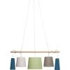 Kare Design Suspensions Suspension 5 Abat-jours En Textile Et Frêne -Luminaires Ventes suspension 5 abat jours en textile et frene