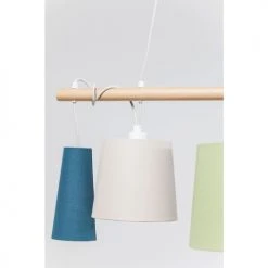 Kare Design Suspensions Suspension 5 Abat-jours En Textile Et Frêne -Luminaires Ventes suspension 5 abat jours en textile et frene 2