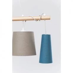 Kare Design Suspensions Suspension 5 Abat-jours En Textile Et Frêne -Luminaires Ventes suspension 5 abat jours en textile et frene 3