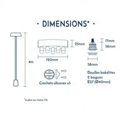 Hoopzi Suspensions Suspension 5 Fils électriques En Tissu Ficelle -Luminaires Ventes suspension 5 fils electriques en tissu ficelle 2