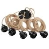 Hoopzi Suspensions Suspension 5 Fils électriques En Tissu Ficelle 3,5m Douille Noire -Luminaires Ventes suspension 5 fils electriques en tissu ficelle 3 5m douille noire