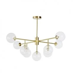 Maisons Du Monde Suspensions Suspension 9 Globes En Verre Et Métal Doré