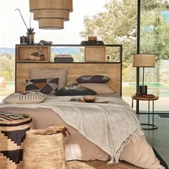 Maisons Du Monde Suspensions Suspension Abat-jour 3 Niveaux Cannage En Rotin Et Coton Noir -Luminaires Ventes suspension abat jour 3 niveaux cannage en rotin et coton noir 1000 10 36 221231 2