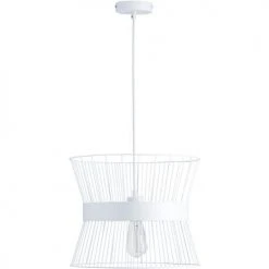 ATHM DESIGN Suspensions Suspension Abat Jour Métal Blanc