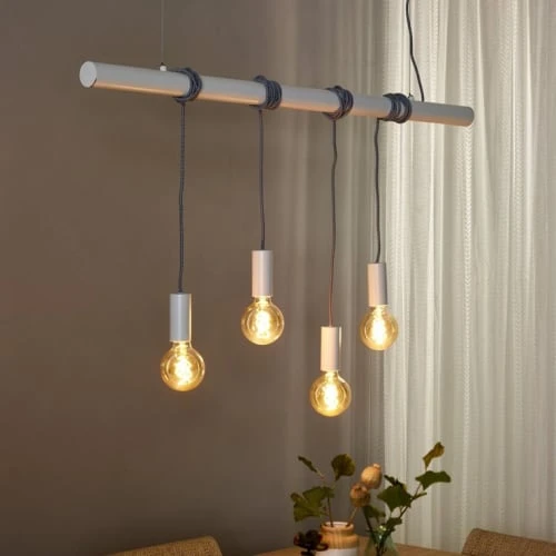 Lucide Suspensions Suspension Barre 4 Lumières En Métal L120cm 4 Lucide Suspensions Suspension Barre 4 Lumières En Métal L120cm – Image 2